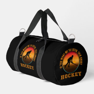 Bolso De Deporte Pequeño Dicho Divertido de Hockey Silueta Vintage Jugador