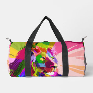 Bolso De Deporte Pequeño Diseño de arte pop prismático colorido de león-625