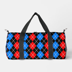 Bolso De Deporte Pequeño Diseño de Cuadro Escocés Argyle Rojo Azul Negro