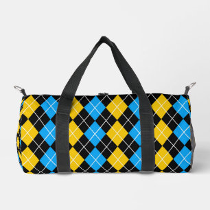 Bolso De Deporte Pequeño Diseño de diamante argyle azul amarillo y negro