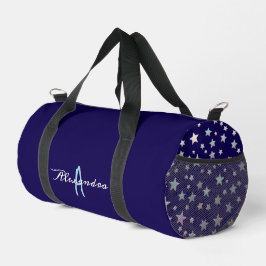 Bolso De Deporte Pequeño Diseño de Guay Stars Pattern Navy Blue Monogramed