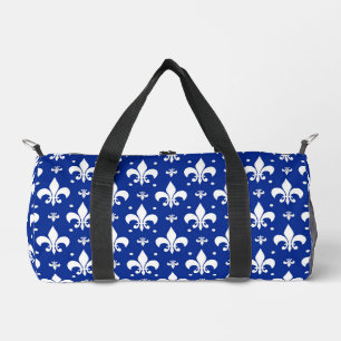 Bolso De Deporte Pequeño Diseño de patrón de flor de lis de fondo azul