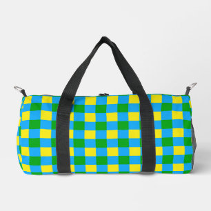 Bolso De Deporte Pequeño Diseño de patrón de placa de cheque amarillo verde