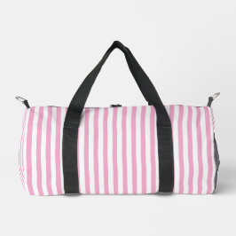 Bolso De Deporte Pequeño Diseño de Patrón de Raya Vertical Rosa Blanco