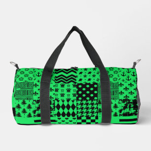 Bolso De Deporte Pequeño Diseño de patrones mixtos de color negro verde