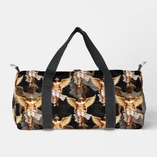 Bolso De Deporte Pequeño Diseño del patrón de ángeles dorados celestes