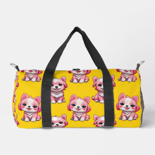 Bolso De Deporte Pequeño Diseño del patrón de perro de cachorro rosa - amar