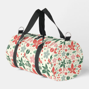 Bolso De Deporte Pequeño Diseño floral brillante con hojas verdes y punto