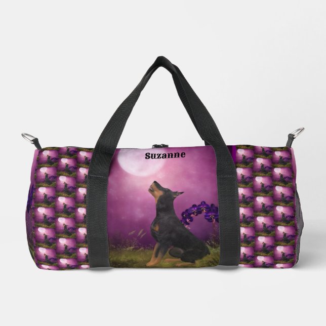 Bolso De Deporte Pequeño Doberman Pinscher Fantasy Moon Personalizado (Anverso)