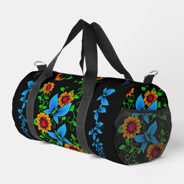 Bolso De Deporte Pequeño Doodle de flor  (Esquina derecha)