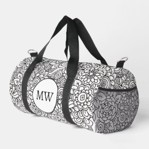 Bolso De Deporte Pequeño Doodle Floral Retro