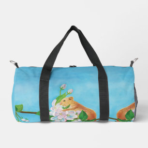 Bolso De Deporte Pequeño Dormouse común en una rama floreciente