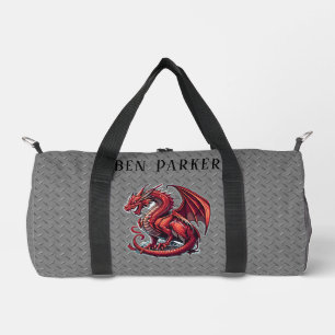 Bolso De Deporte Pequeño Dragón Rojo Ferosivo Sobre Personalizado De Placa 