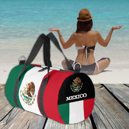 Bolso De Deporte Pequeño Duffet mexicano, fitness con bandera mexicana/depo