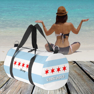 Bolso De Deporte Pequeño Duffle de Chicago, fitness de la bandera de Chicag