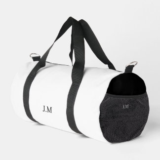 Bolso De Deporte Pequeño Dúo negro y blanco iniciales de nombre de color só