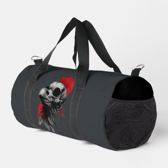 Bolso De Deporte Pequeño Edgy Crow Skull Gothic Grunge Tactical Duffel Bag (Esquina derecha)