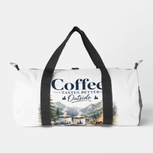 Bolso De Deporte Pequeño El café sabe mejor fuera del campamento de montaña
