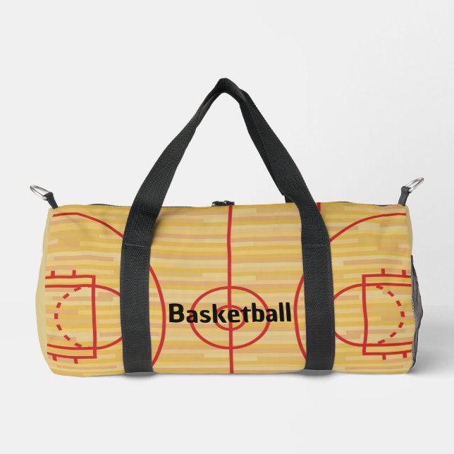 Bolso De Deporte Pequeño El campo de baloncesto Design Duffel Bag (Anverso)