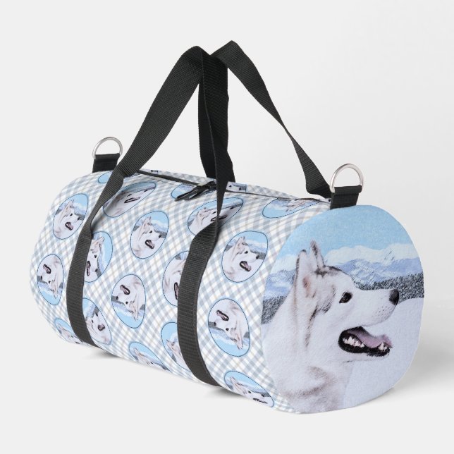 Bolso De Deporte Pequeño El Husky Siberiano pinta arte de perro blanco y pl (Esquina izquierda)