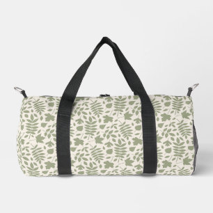 Bolso De Deporte Pequeño El patrón de hojas caídas verde en crema