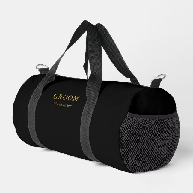 Bolso De Deporte Pequeño Elegant Black Duffle Bag for Groomsmen Gift (Esquina derecha)