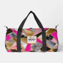 Bolso De Deporte Pequeño Elegante abstracto de color rosa oscuro geométrico