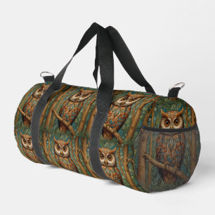 Bolso De Deporte Pequeño Elegante bosque de búho retro
