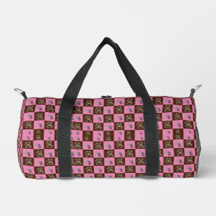 Bolso De Deporte Pequeño Elegante Chic Marrón Cuadro & Oso