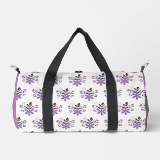 Bolso De Deporte Pequeño Elegante estampado floral violeta gris violeta