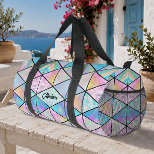 Bolso De Deporte Pequeño Elegante holográfico colorido geométrico 