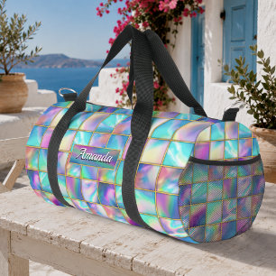 Bolso De Deporte Pequeño Elegante holográfico de moda cuadrado de oro falso
