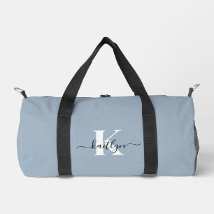 Bolso De Deporte Pequeño Elegante Monograma de Letra en Azul Polvo