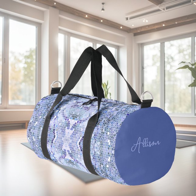Bolso De Deporte Pequeño Elegante mosaico azul hielo, personalizado moderno (Subido por el creador)