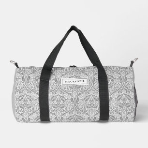 Bolso De Deporte Pequeño Elegante Patrón Floral Gris