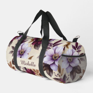 Bolso De Deporte Pequeño Elegante patrón floral vintage en burgundy púrpura