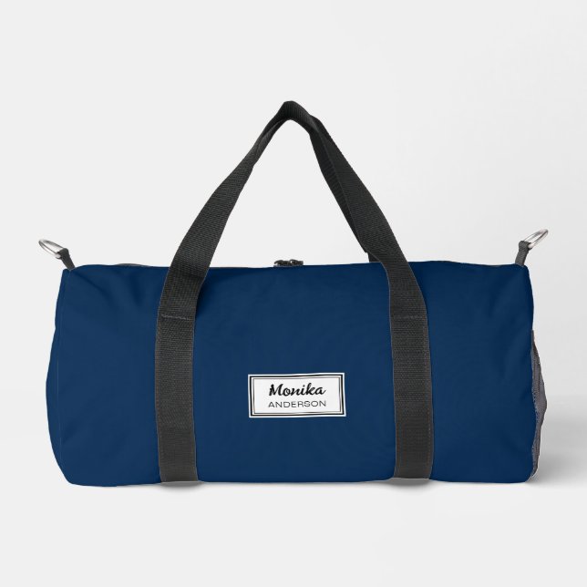 Bolso De Deporte Pequeño Elegante Personalizado clásico simple de la marina (Anverso)