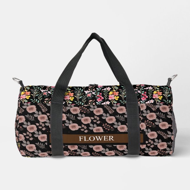Bolso De Deporte Pequeño Elegante Personalizar de acuarela de flores (Anverso)