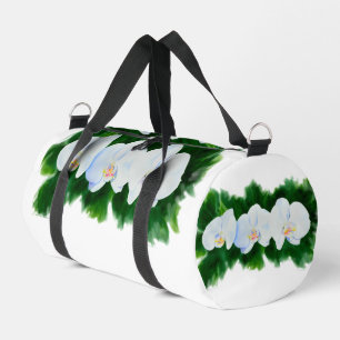 Bolso De Deporte Pequeño Elegante pintura de orquídeas de color blanco trop