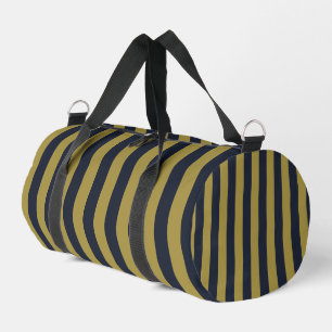 Bolso De Deporte Pequeño Elegante rayas verticales de oro y marina azul