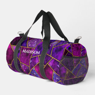 Bolso De Deporte Pequeño Elegante rosa morado giratorio geométrico