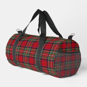 Bolso De Deporte Pequeño Elegante Tartán Escocés Rojo Verde Plaid Stewart