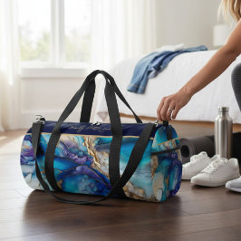 Bolso De Deporte Pequeño Elegante y moderno nombre personalizado de mármol 