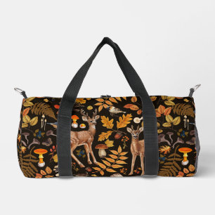 Bolso De Deporte Pequeño En el bosque/ciervo otoñal sobre negro