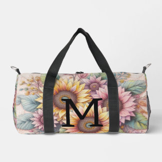 Bolso De Deporte Pequeño Encaje de monograma floral rosado amarillo naranja