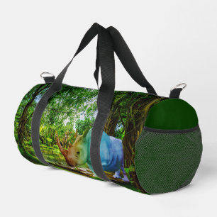 Bolso De Deporte Pequeño Entorno tropical exuberante del rinoceronte de Sli