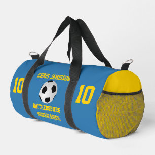 Bolso De Deporte Pequeño Entrenador de Equipo de Fútbol Jugador Azul Amaril