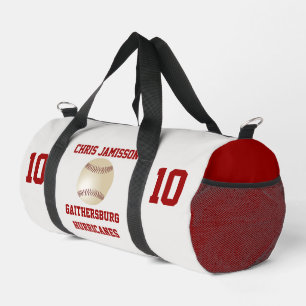 Bolso De Deporte Pequeño Equipo de béisbol, entrenador jugador blanco rojo