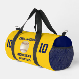 Bolso De Deporte Pequeño Equipo de béisbol, entrenador jugador oro azul per