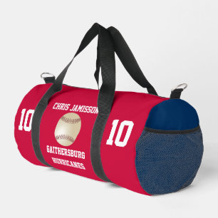 Bolso De Deporte Pequeño Equipo de béisbol, entrenador, jugador rojo blanco